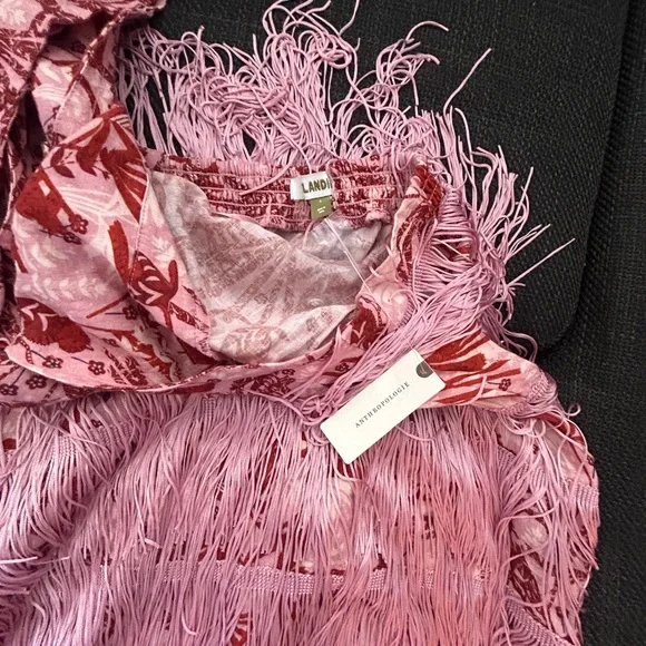 Pink Fringe Beach Cover-Up Dress - Picture 4 of 5